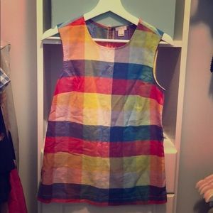 J.Crew Madras Sleeveless Cotton Blouse